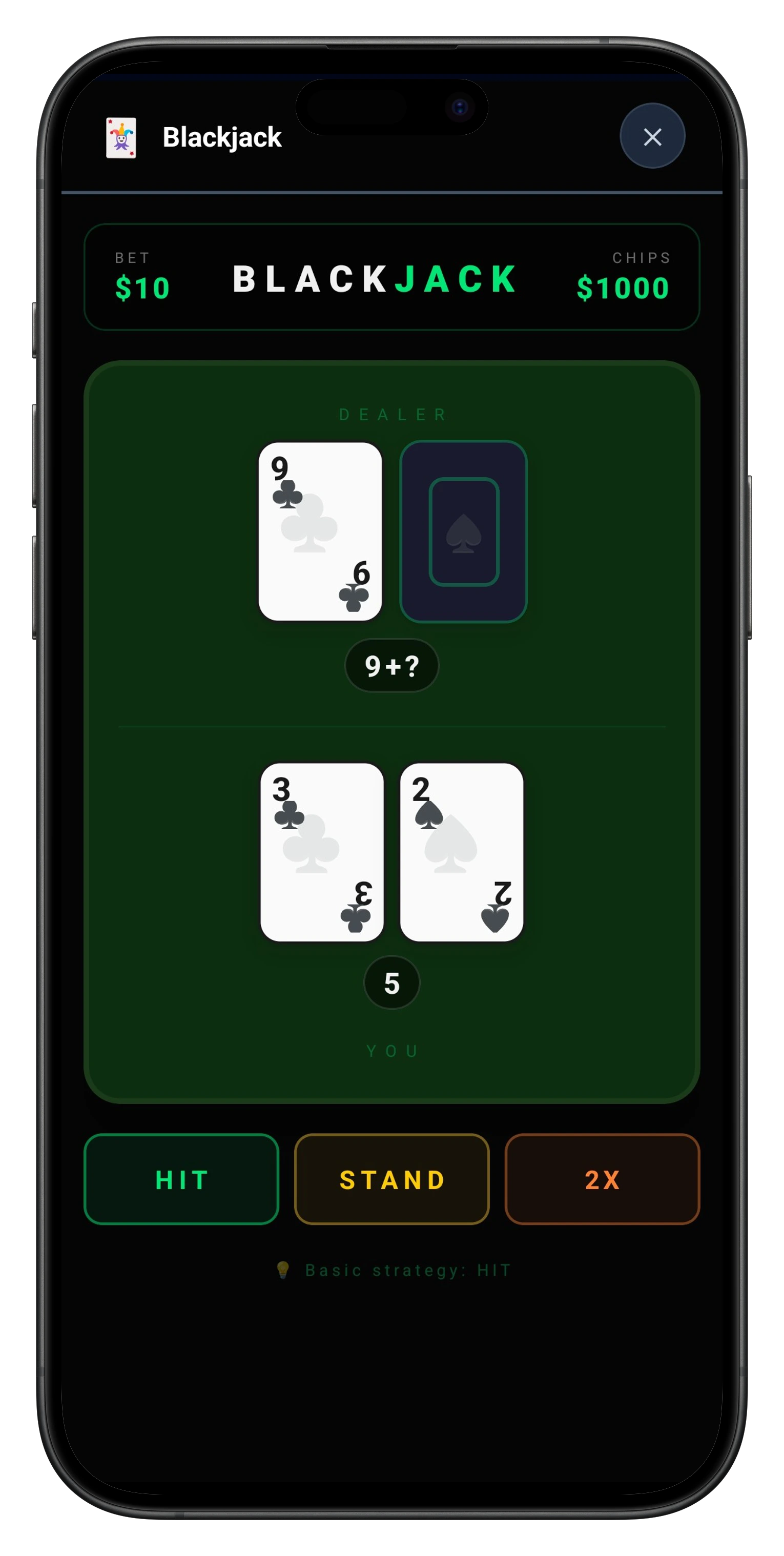 Brain Buzz Blackjack on iPhone