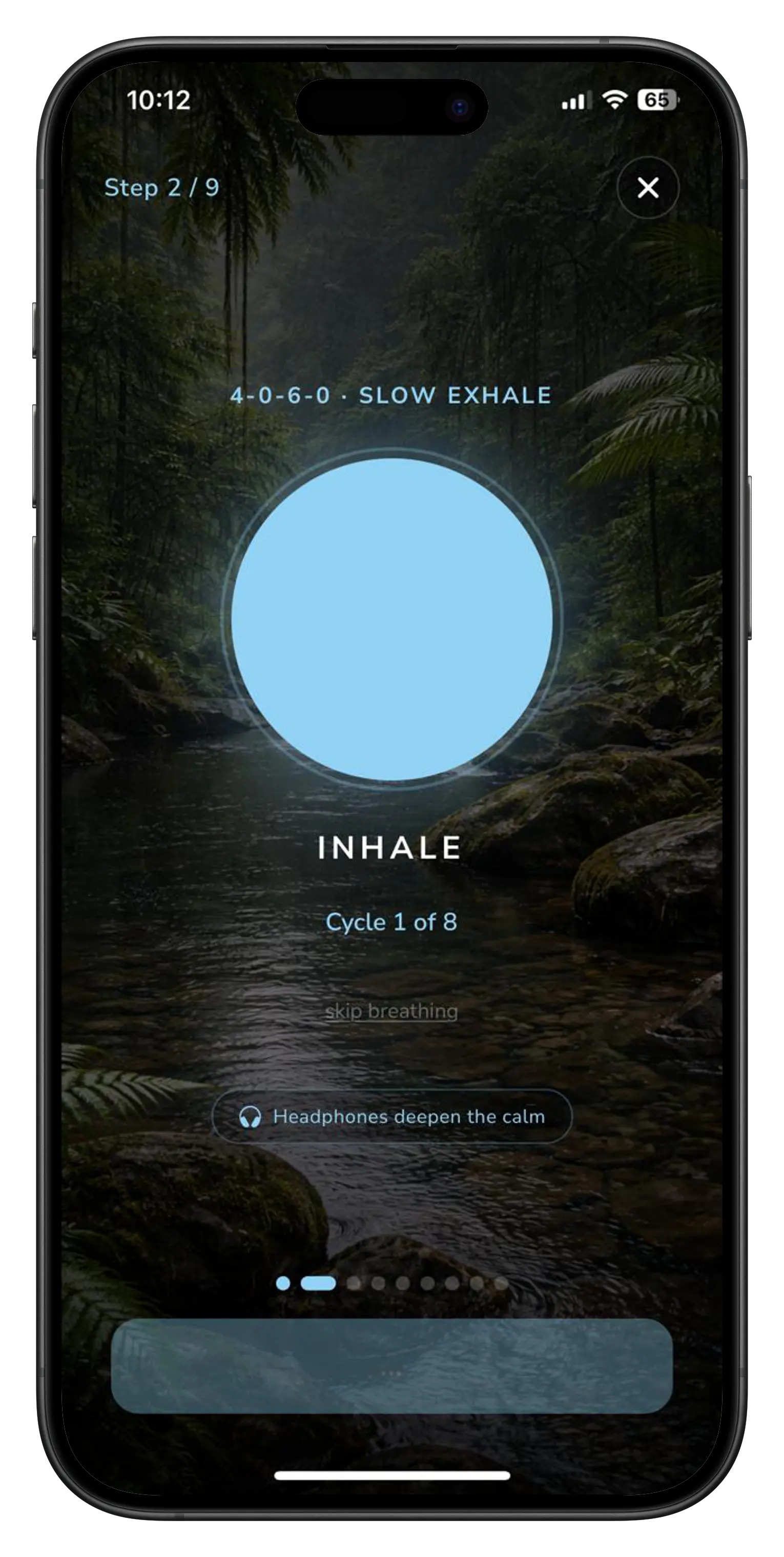 Sleep AI Breathing Exercise screen