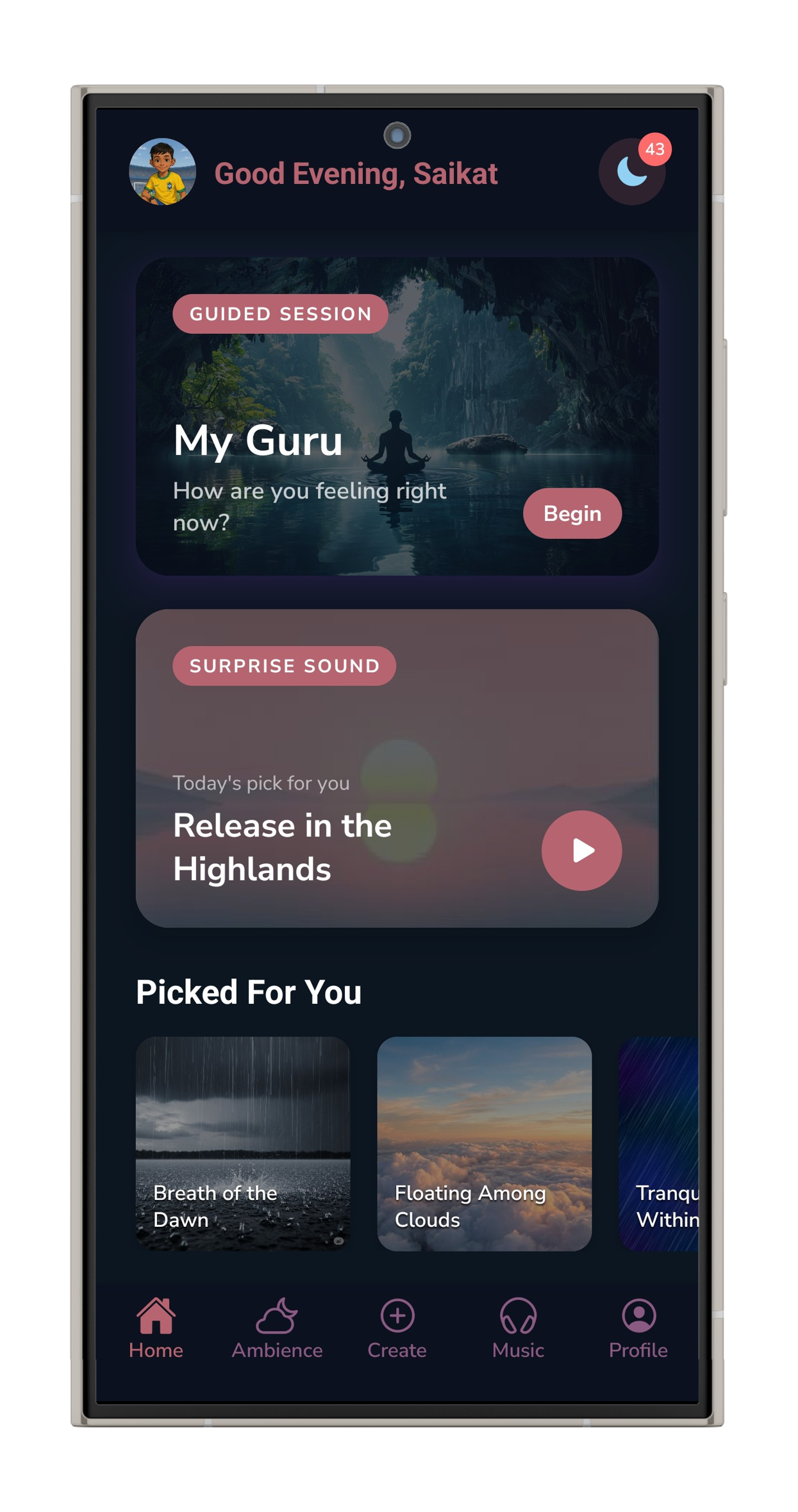 Sleep AI Create screen on Android